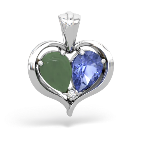 jade-tanzanite half heart whole pendant