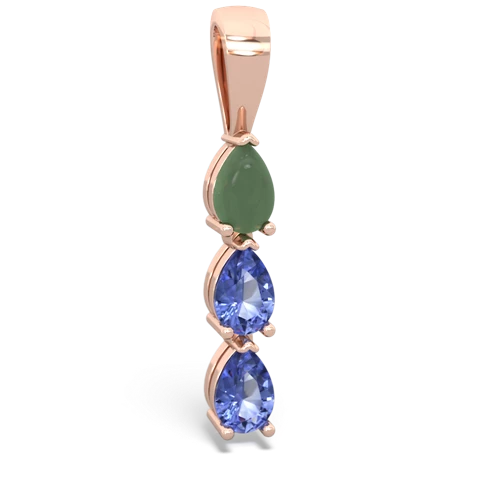 jade-tanzanite three stone pendant