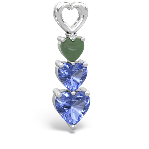jade-tanzanite three stone pendant