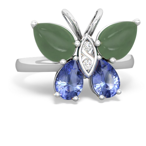 jade-tanzanite butterfly ring