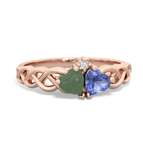 jade-tanzanite celtic braid ring