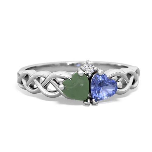 jade-tanzanite celtic braid ring