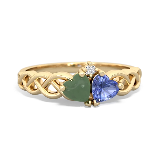 jade-tanzanite celtic braid ring
