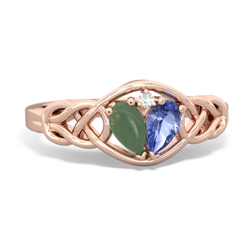 jade-tanzanite celtic knot ring