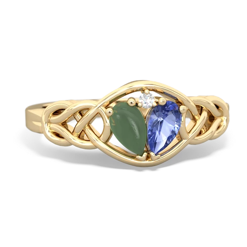 jade-tanzanite celtic knot ring