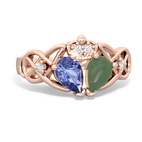 jade-tanzanite claddagh ring