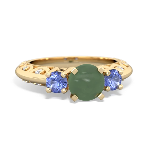 jade-tanzanite engagement ring