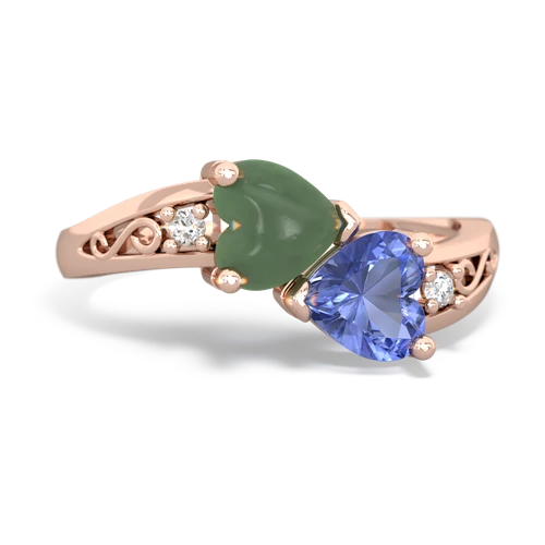 jade-tanzanite filligree ring