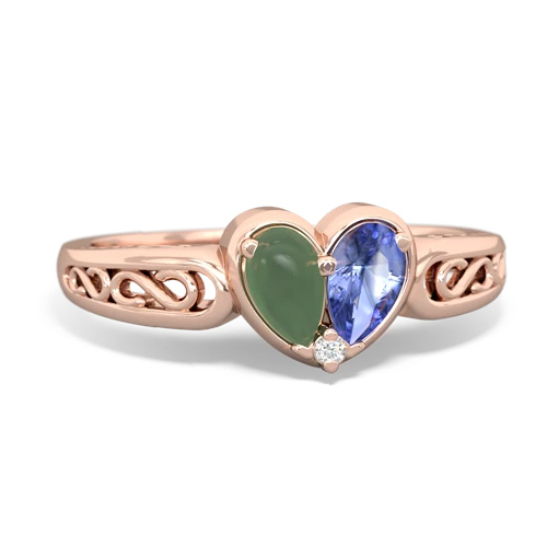 jade-tanzanite filligree ring