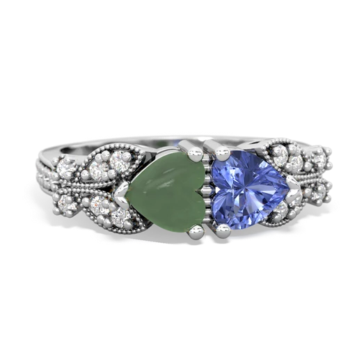 jade-tanzanite keepsake butterfly ring