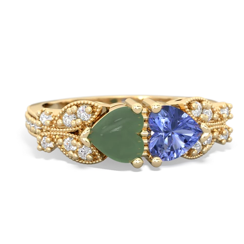 jade-tanzanite keepsake butterfly ring