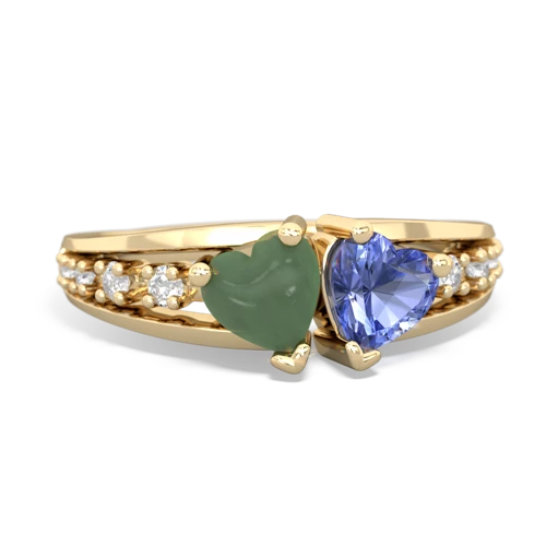 jade-tanzanite modern ring