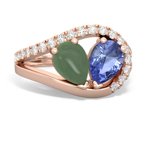 jade-tanzanite pave heart ring