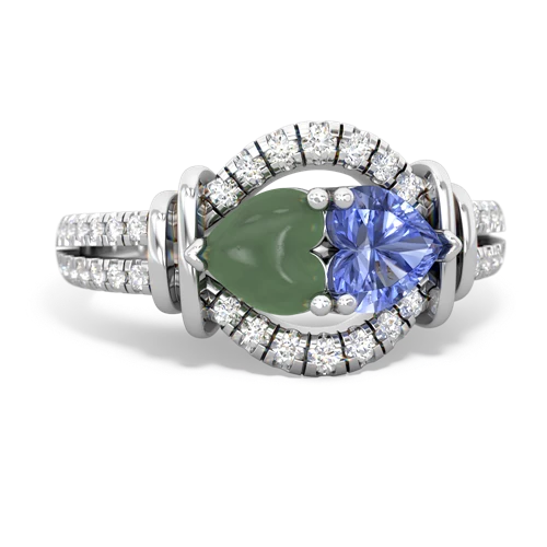 jade-tanzanite pave keepsake ring