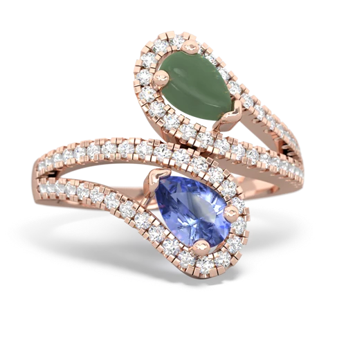 jade-tanzanite pave swirls ring