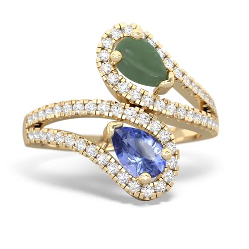 jade-tanzanite pave swirls ring