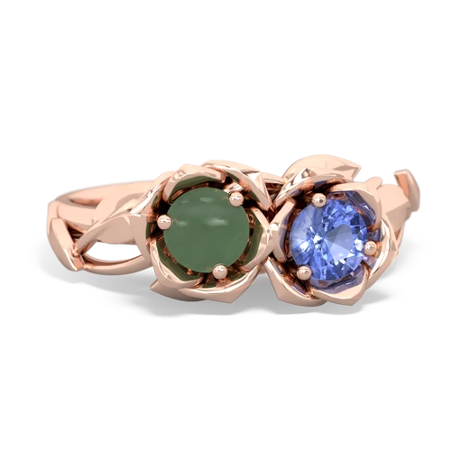 jade-tanzanite roses ring