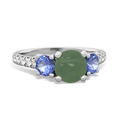 jade-tanzanite trellis pave ring