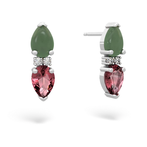 jade-tourmaline bowtie earrings