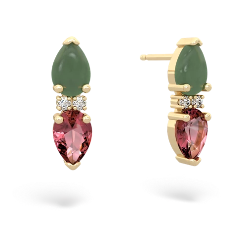 jade-tourmaline bowtie earrings