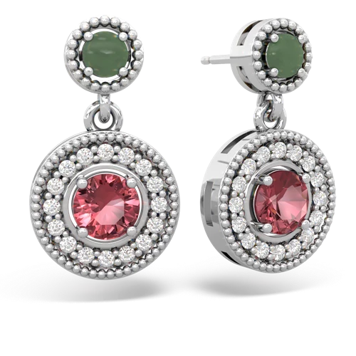 jade-tourmaline halo earrings