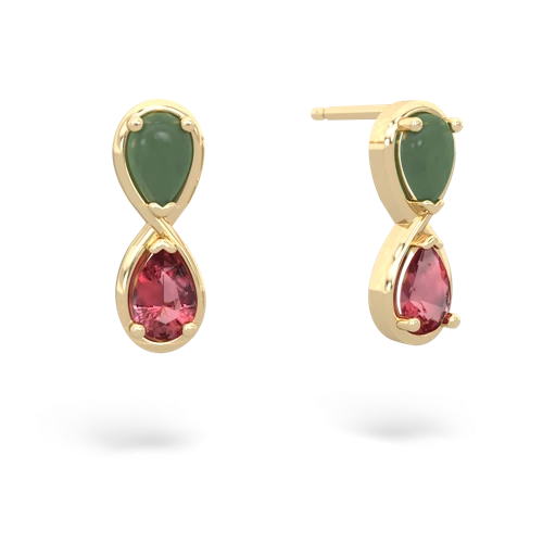 jade-tourmaline infinity earrings