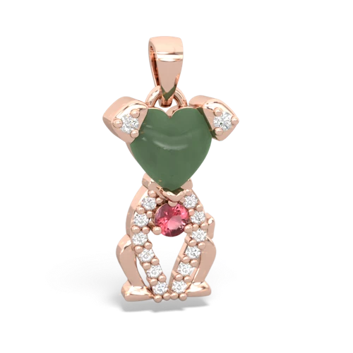 jade-tourmaline birthstone puppy pendant