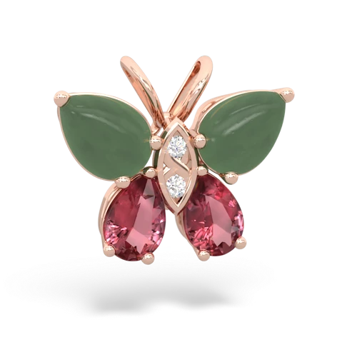 jade-tourmaline butterfly pendant