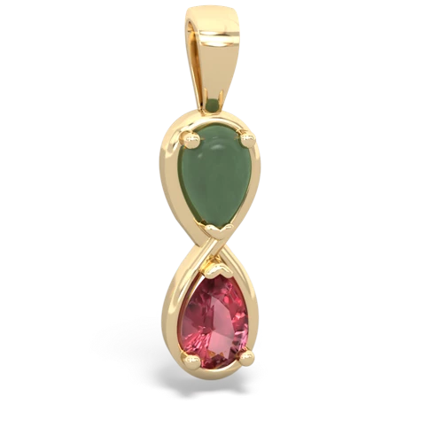 jade-tourmaline infinity pendant