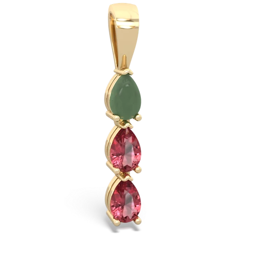 jade-tourmaline three stone pendant