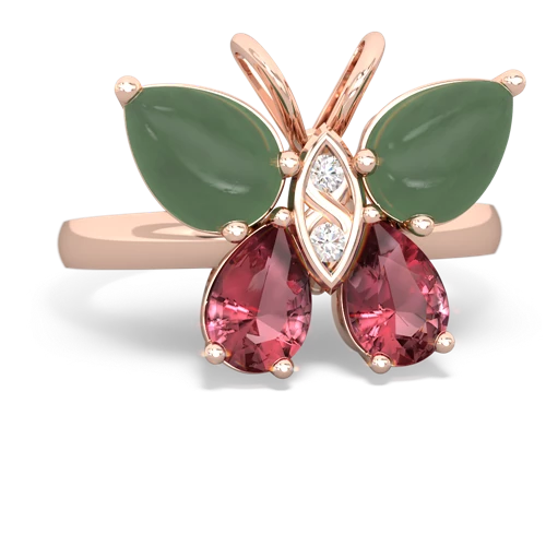 jade-tourmaline butterfly ring