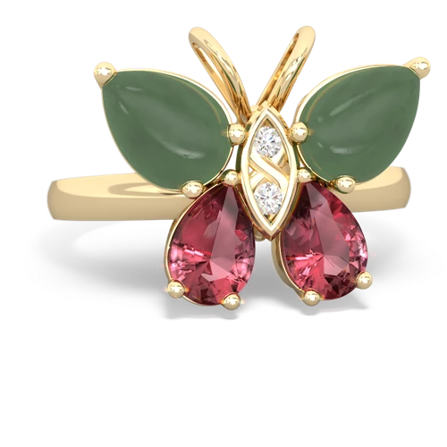 jade-tourmaline butterfly ring