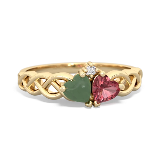 jade-tourmaline celtic braid ring