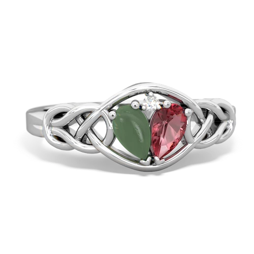 jade-tourmaline celtic knot ring