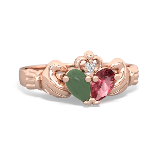 jade-tourmaline claddagh ring