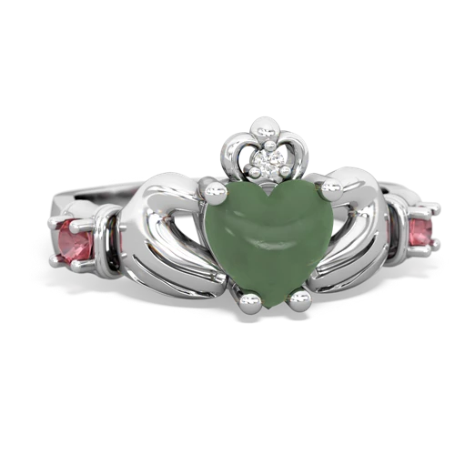 jade-tourmaline claddagh ring