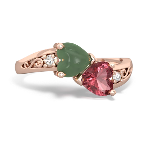 jade-tourmaline filligree ring