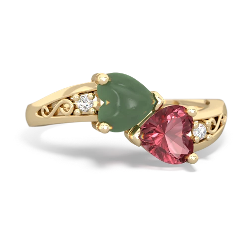 jade-tourmaline filligree ring