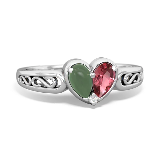 jade-tourmaline filligree ring