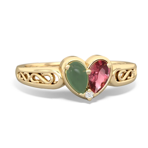 jade-tourmaline filligree ring