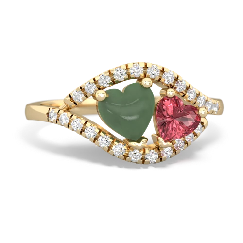 jade-tourmaline mother child ring