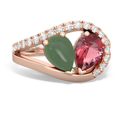 jade-tourmaline pave heart ring