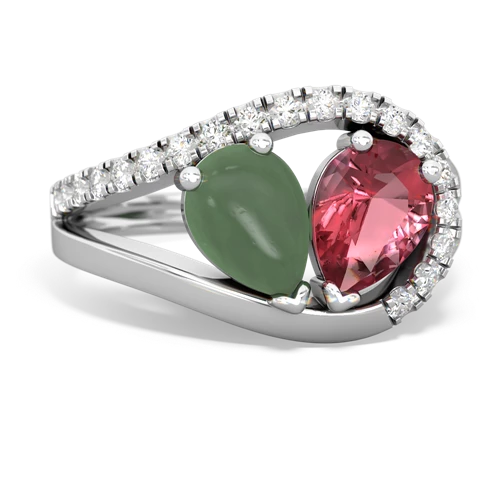 jade-tourmaline pave heart ring