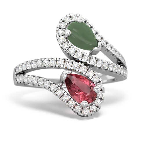 jade-tourmaline pave swirls ring