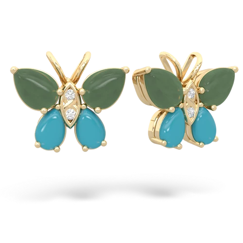 jade-turquoise butterfly earrings