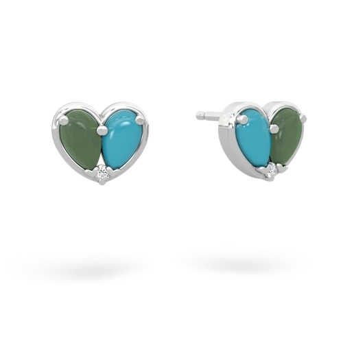 jade-turquoise one heart earrings