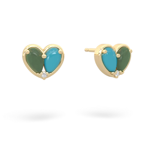 jade-turquoise one heart earrings