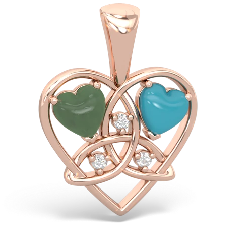 jade-turquoise celtic heart pendant