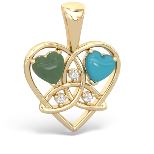 jade-turquoise celtic heart pendant
