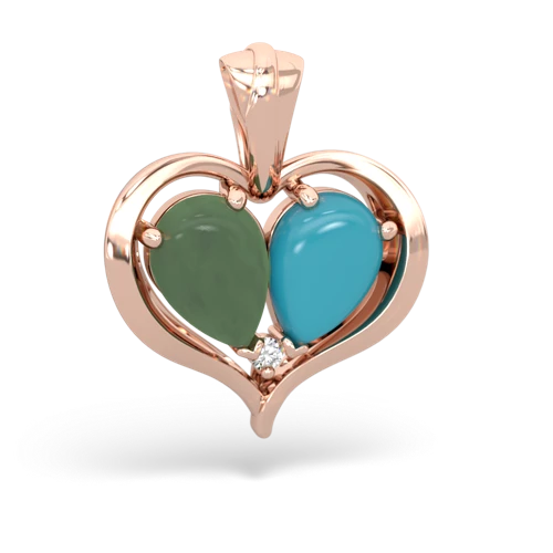 jade-turquoise half heart whole pendant